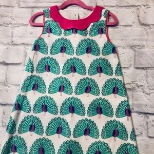 Girls' Mini Boden Peacocks dress in size 5/6